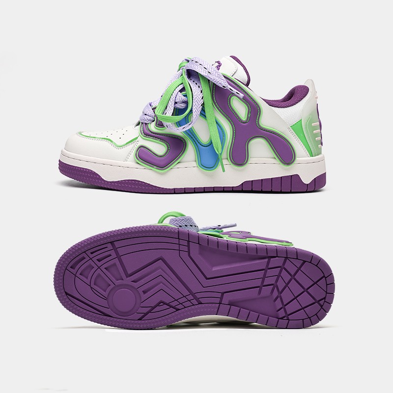 Purple Bread Couple Casual Shoes