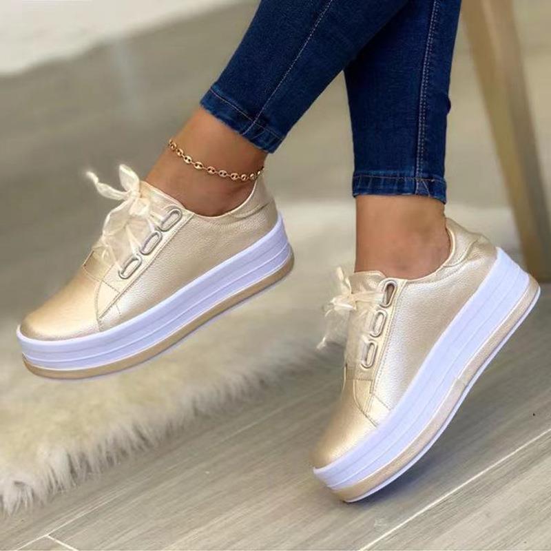 Casual Lace-up Flat Round Toe