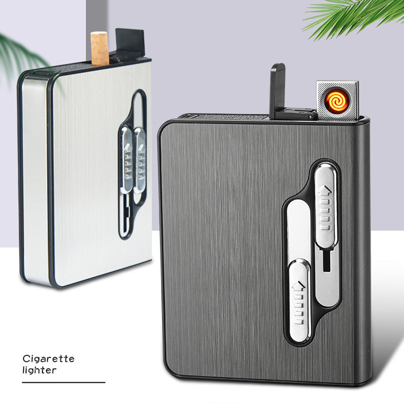 Men's Charging Automatic Cigarette Case Lighter