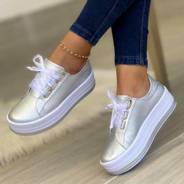 Casual Lace-up Flat Round Toe