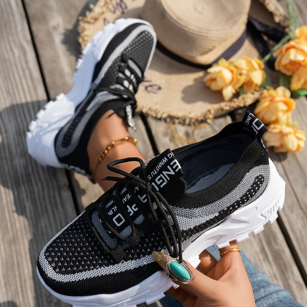 Mesh Women's Lace-up Sneakers