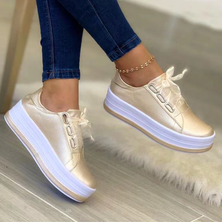 Casual Lace-up Flat Round Toe