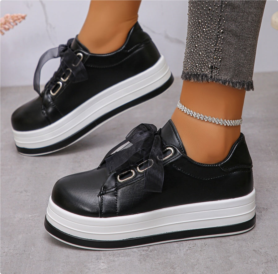 Casual Lace-up Flat Round Toe