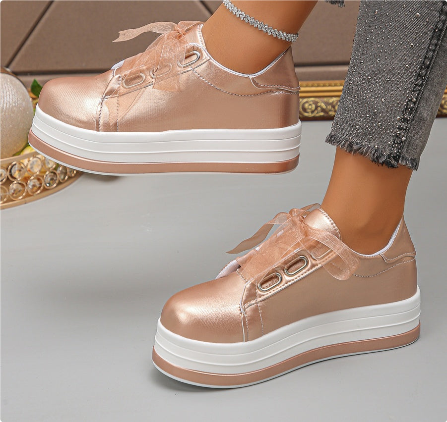 Casual Lace-up Flat Round Toe